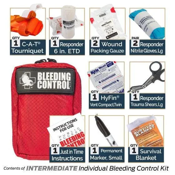 Public Access Bleeding Control Station - 8-PACK Nylon Pouch - Clear Polycarbonate Cabinet - Image 7