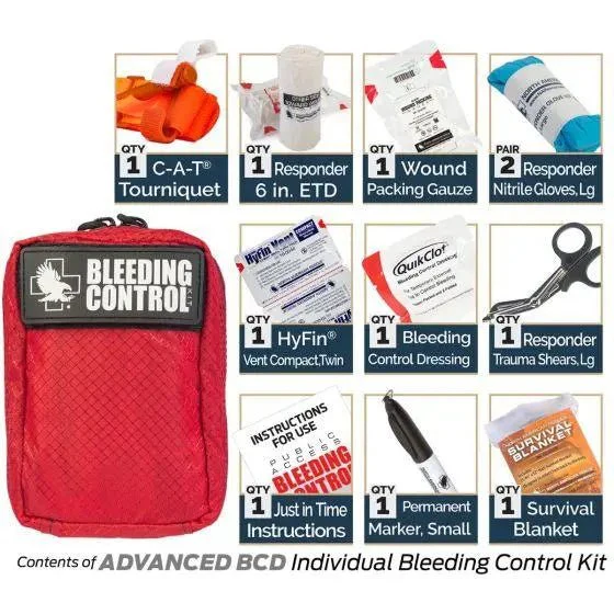 Public Access Bleeding Control Station - 8-PACK Nylon Pouch - Metal Semi-Recessed Cabinet - Image 8