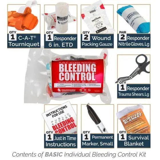 Public Access Bleeding Control Station - 8-PACK VACUUM SEALED - Clear PolyCarbonate Cabinet - Image 5