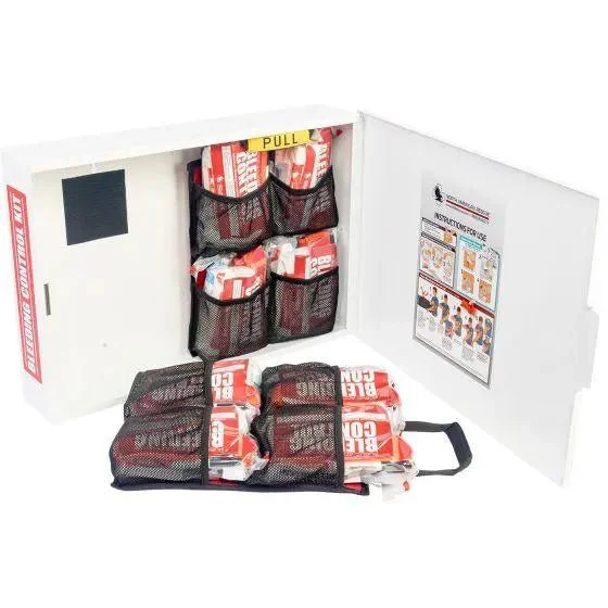Public Access Bleeding Control Station - 8-PACK Vacuum Sealed Pouch - Low Profile Metal Station - Image 2
