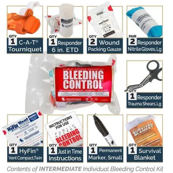 Public Access Bleeding Control Station - 8-PACK Vacuum Sealed Pouch - Low Profile Metal Station - Image 8