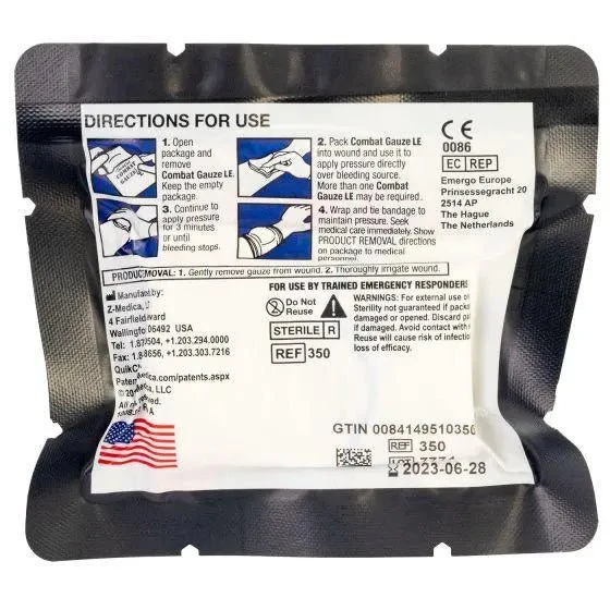 Quickclot Combat Gauze Hemostatic Dressing - LE Packaging - Image 4