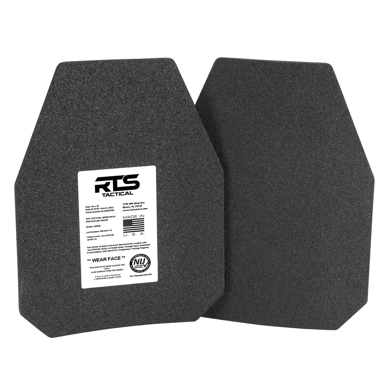 RTS Tactical Lightweight Level III+ Rifle Special Threats Plate 10"x12" - Image 2